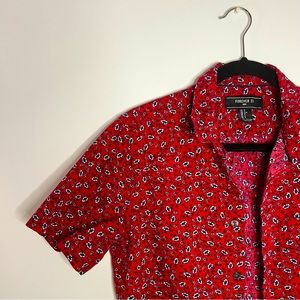Red Floral Forever 21 Shirt